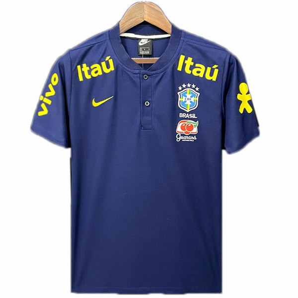 Brazil pre-match training soccer jersey match men's royal blue sportswear football shirt 2022-2023